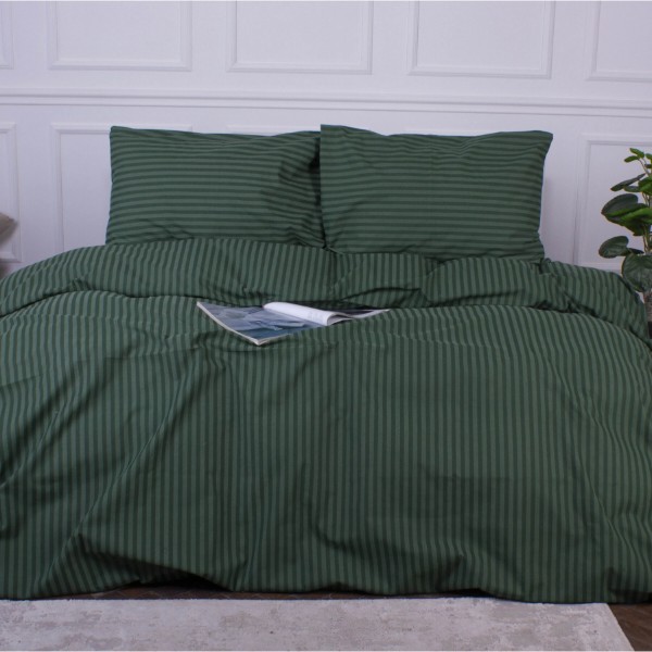 Фото - Комплект постільної білизни дитячий MirSon Ranforce Elite 17-0612 Stripe Emerald 110х140 (2200008201210)